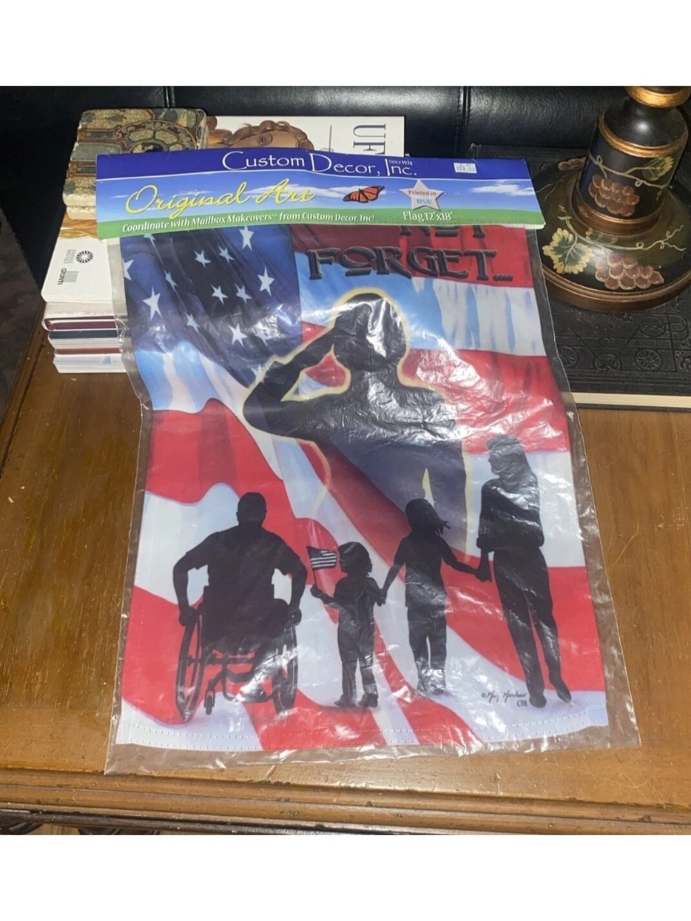 New CUSTOM DECOR "We Will Not Forget" 12" x 18" Garden Flag-Patriotic-Thank You